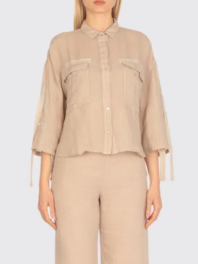 120% Lino Camicia  Donna Colore Beige