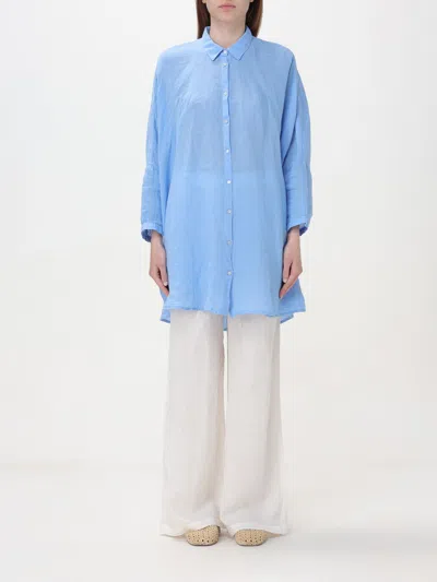 120% Lino Shirt  Woman Color Blue