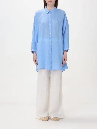 120% Lino Shirt  Woman Color Blue In Blue
