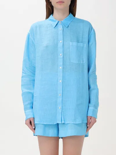 120% Lino Shirt  Woman Color Blue