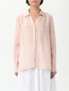 120% Lino Shirt  Woman Color Blush Pink In Pink