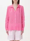 120% Lino Shirt  Woman Color Fuchsia