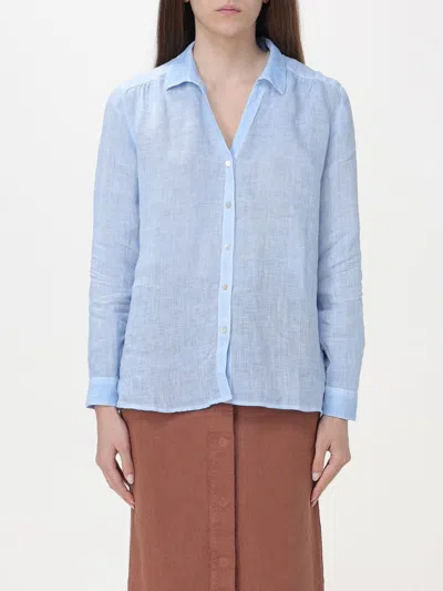 120% Lino Shirt  Woman Color Gnawed Blue