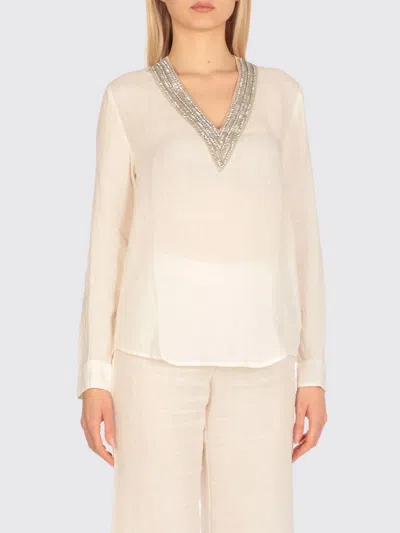 120% Lino Camicia  Donna Colore Avorio