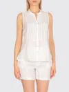 120% Lino Camicia  Donna Colore Avorio In White