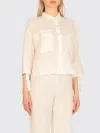 120% Lino Camicia  Donna Colore Avorio