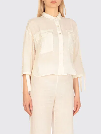 120% Lino Camicia  Donna Colore Avorio