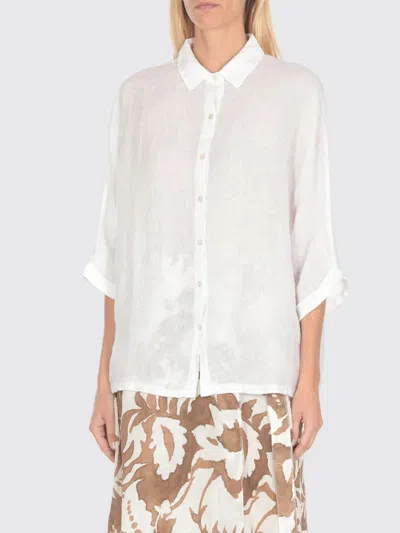 120% Lino Camicia  Donna Colore Bianco