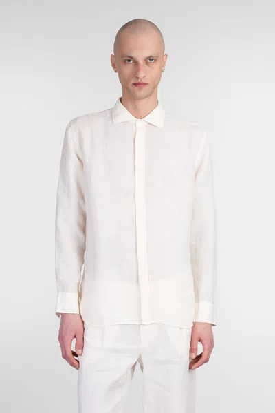 120% Lino Shirt In Beige Linen In White