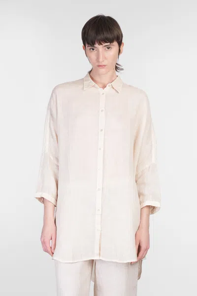 120% Lino Shirt In Beige Linen In White