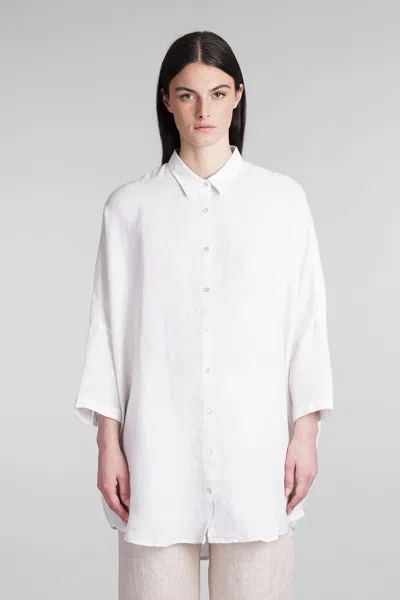 120% Lino Shirt In Beige Linen In White