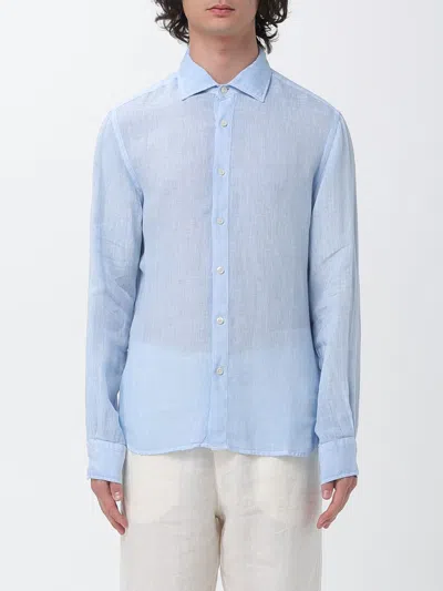 120% Lino シャツ  メンズ カラー ブルー In Blue