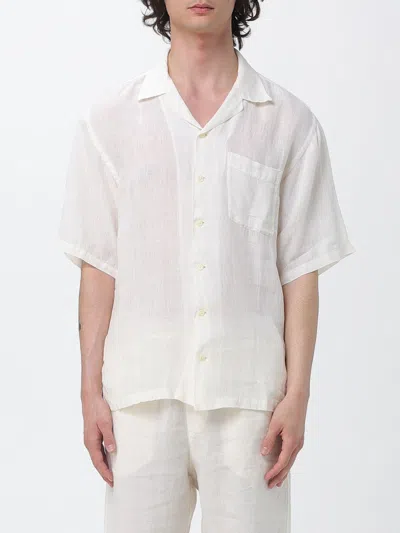 120% Lino シャツ  メンズ カラー バター In White