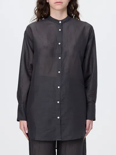 120% Lino Shirt Woman In Black