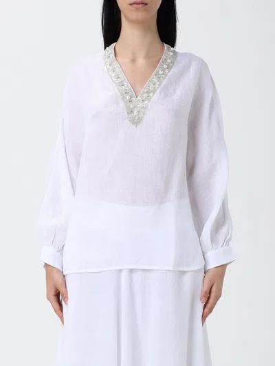 120% Lino Shirt Woman  In White