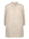 120% Lino Oversized Linen Shirt In Sand