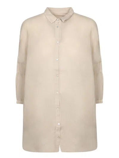 120% Lino Oversized Linen Shirt In Sand In Beige