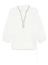 120% Lino Crystal-embellished Blouse