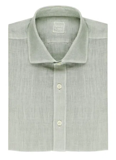 120% Lino Shirts In Green