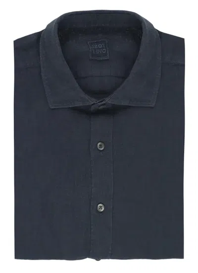 120% Lino Shirts In Blue