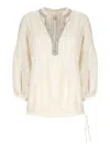 120% Lino Linen Blouse In Beige