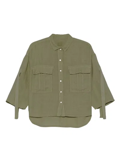 120% Lino Shirts In Green