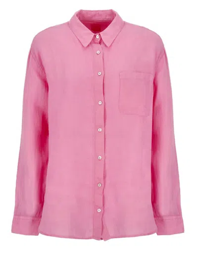 120% Lino Shirt  Woman Color Fuchsia