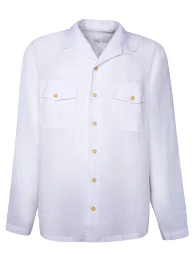 120% Lino White Linen Dbl Pocket Shirt