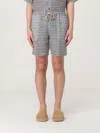 120% Lino Short  Men Color Blue In Gray
