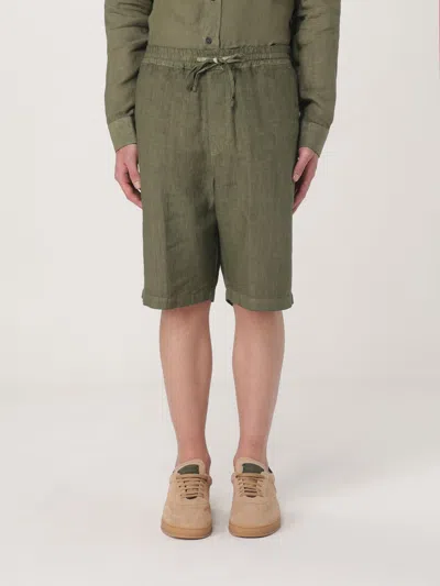 120% Lino Short  Men Color Coffee In Green