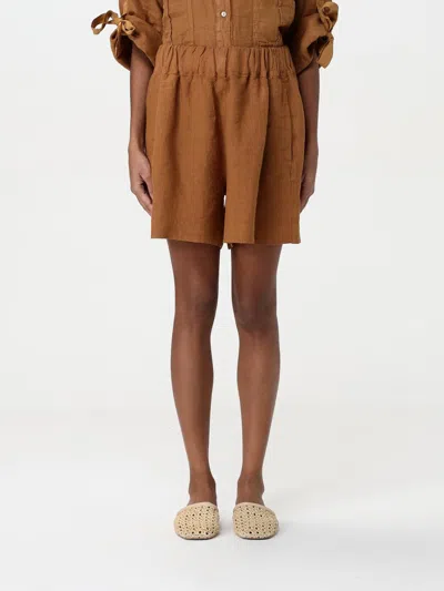 120% Lino Dress Woman In Rose-pink Linen