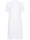 120% Lino Short-sleeve Linen Shirtdress In White