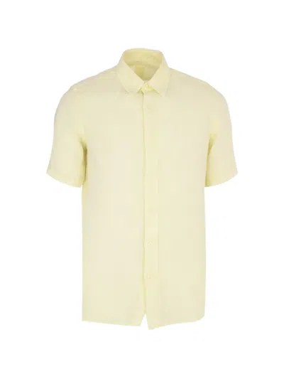 120% Lino Short-sleeve Shirt In Yellow