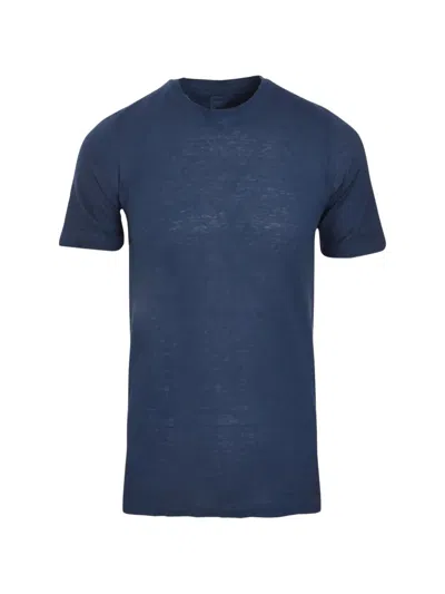 120% Lino Short-sleeve T-shirt In Blue