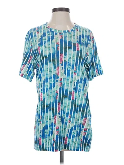 Pre-owned 120% Lino Short Sleeve T-shirt In Blue