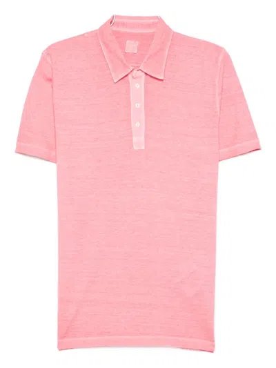120% Lino Short-sleeved Polo Shirt In Pink
