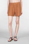 120% Lino Shorts In Brown Linen