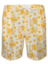 120% Lino Floral Print Bermuda Shorts Ecru