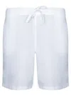 120% Lino Shorts In Beige Linen In White