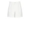 120% Lino Elasticated-waist Linen Shorts In White