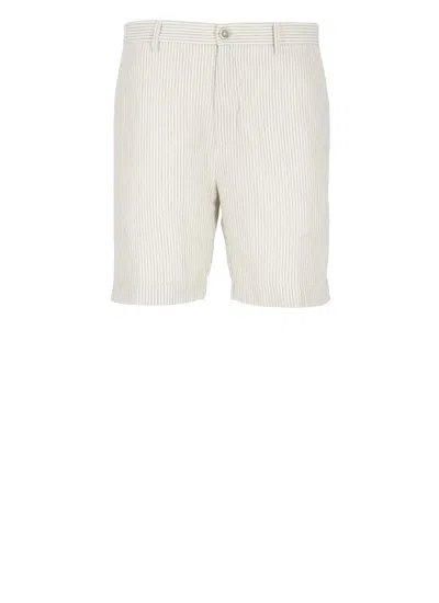 120% Lino Regular-fit Mid-rise Linen Shorts In T.f. Fantasia Sabbia