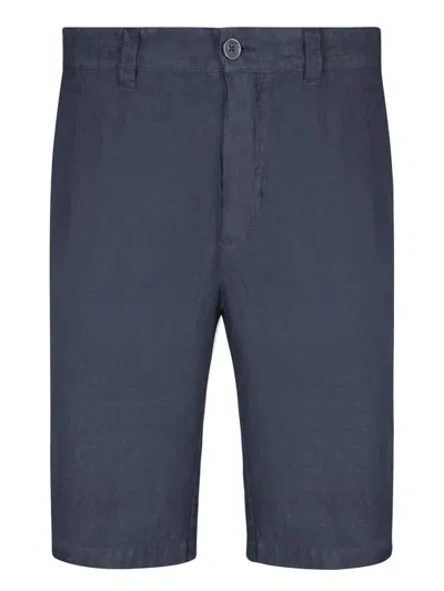 120% Lino Blue Linen Bermuda Shorts