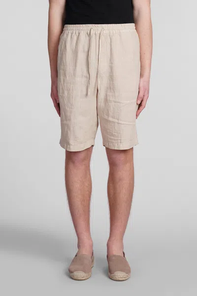 120% Lino Shorts In Beige Linen In Nut