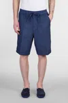 120% Lino Shorts In Blue Linen In Blue