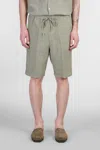 120% Lino Shorts In Green Linen In Animal Print