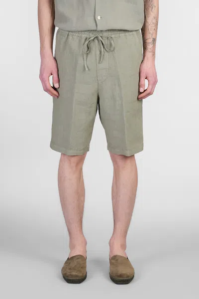 120% LINO SHORTS IN GREEN LINEN