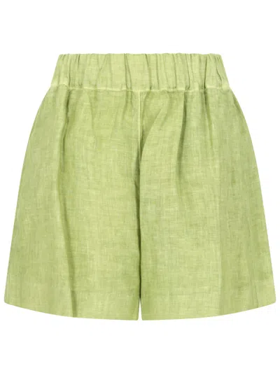 120% Lino Shorts In Lino In Green