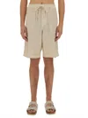 120% Lino Shorts With Drawstring In Neutral