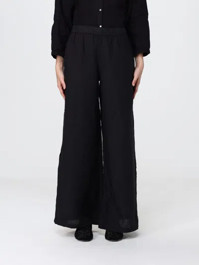 120% Lino Shorts Woman  In Black
