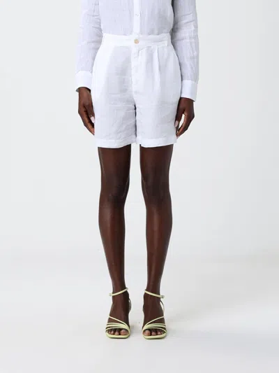 120% Lino Shorts Woman  In White